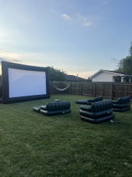Movie Projector Screen and Couches